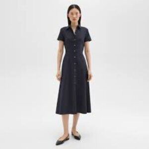 Theory Midi Shirt Dress in Good Linen